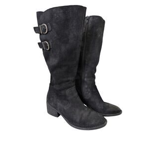 Born Bley Boot Black Suede Size 6.5